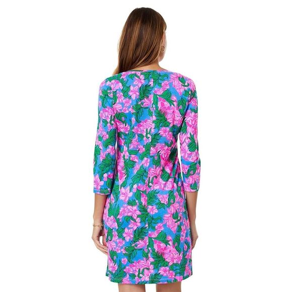 NWT Lilly Pulitzer  Tessa Dress Floral  V-Neck Size XS Tropical Palm Beach - Picture 2 of 9